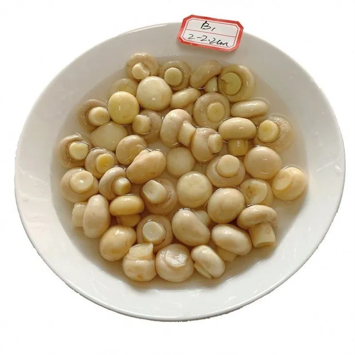 Preserved white mushroom in barrel
