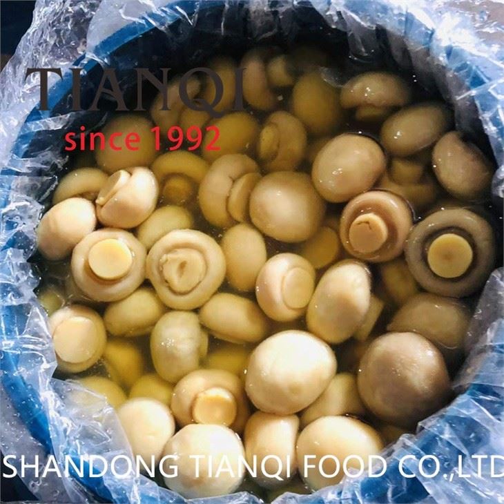 Cultivated white mushroom in SO2 in plastic drums